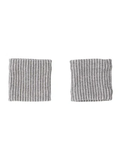 Pre-owned Brunello Cucinelli Beaded Accent Wristbands W/tags In Silver/white