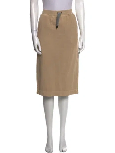 Pre-owned Brunello Cucinelli Beaded Accents Knee-length Skirt In Neutral