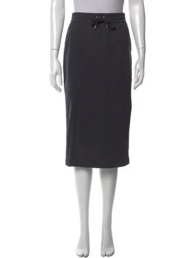 Pre-owned Brunello Cucinelli Beaded Accents Midi Length Skirt In Gray