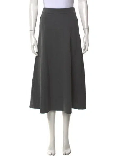 Pre-owned Brunello Cucinelli Beaded Accents Midi Length Skirt In Gray