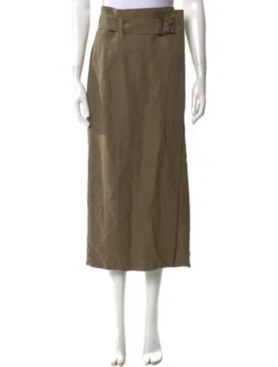 Pre-owned Brunello Cucinelli Beaded Accents Midi Length Skirt In Neutral