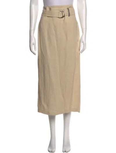Pre-owned Brunello Cucinelli Beaded Accents Midi Length Skirt In Neutral