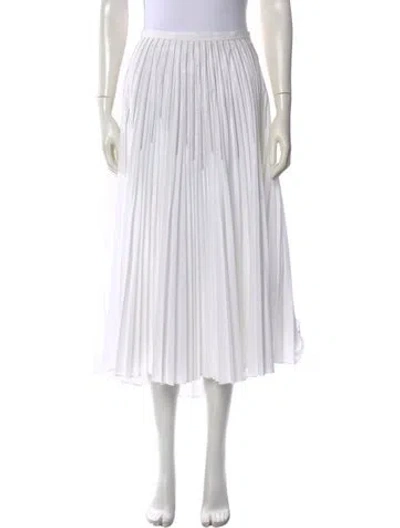 Pre-owned Brunello Cucinelli Beaded Accents Midi Length Skirt In White