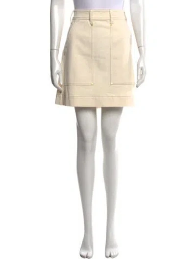 Pre-owned Brunello Cucinelli Beaded Accents Mini Skirt In Neutrals