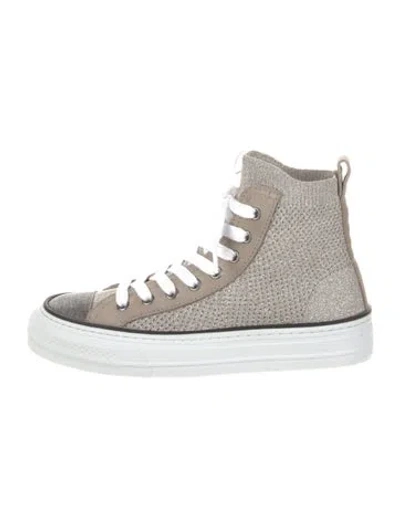 Pre-owned Brunello Cucinelli Beaded Accents Sneakers In Neutral