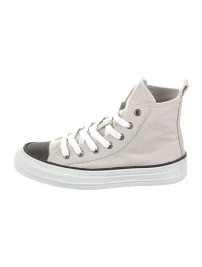 Pre-owned Brunello Cucinelli Beaded Accents Sneakers In Neutral