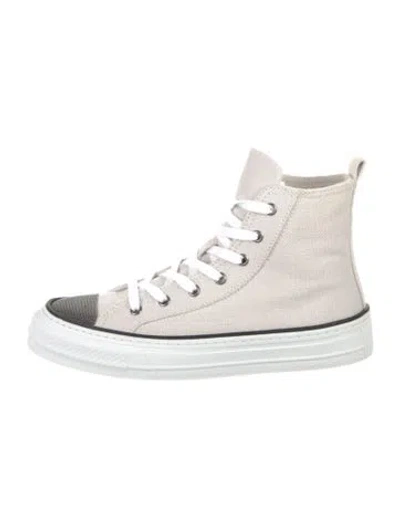 Pre-owned Brunello Cucinelli Beaded Accents Sneakers In Neutral