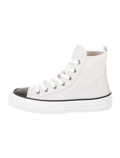 Pre-owned Brunello Cucinelli Beaded Accents Sneakers In Neutral