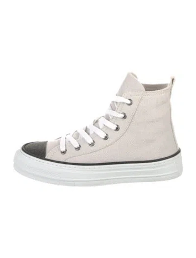 Pre-owned Brunello Cucinelli Beaded Accents Sneakers In Neutral