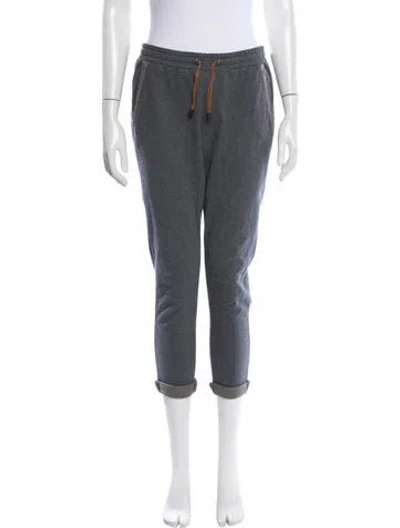 Pre-owned Brunello Cucinelli Beaded Accents Sweatpants In Gray