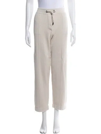 Pre-owned Brunello Cucinelli Beaded Accents Sweatpants In Neutral