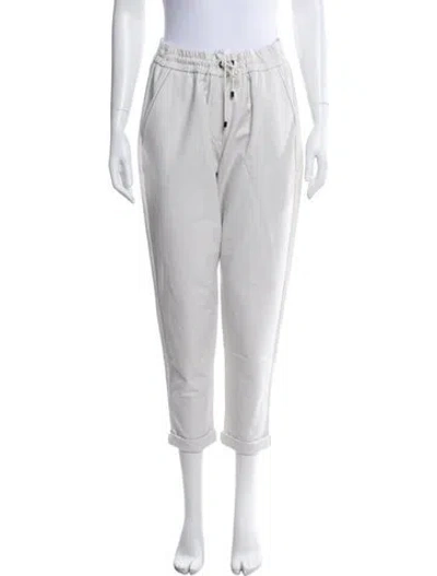 Pre-owned Brunello Cucinelli Beaded Accents Sweatpants W/ Tags In Neutral