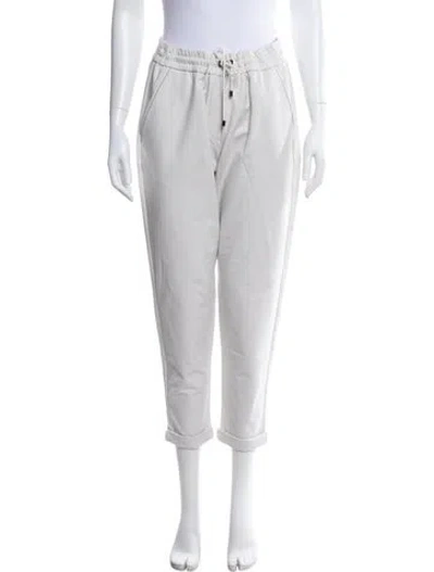 Pre-owned Brunello Cucinelli Beaded Accents Sweatpants W/ Tags In Neutral