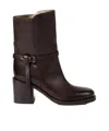 Brunello Cucinelli Leather Buckle-strap Boots In Brown