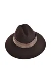 Brunello Cucinelli Beaded-band Felt Hat In Brown