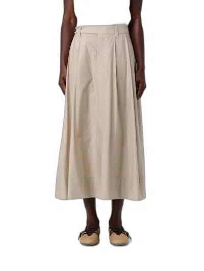 Brunello Cucinelli Beaded Belt Maxi Skirt In Neutral