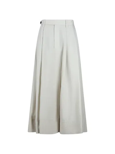 Brunello Cucinelli Beaded Belt Maxi Skirt In White