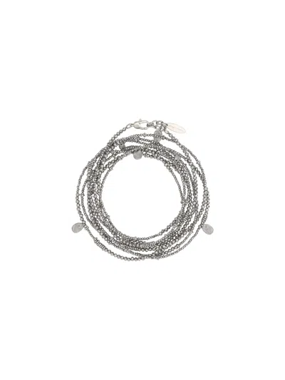 Brunello Cucinelli Women Beaded Bracelet In Ematite Steel+palladio Fume