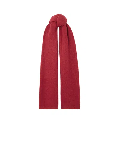 Brunello Cucinelli Bead-embellished Brushed Alpaca-blend Scarf In Red