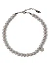 Brunello Cucinelli Shimmer Bead Necklace In Silver