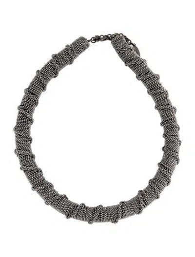 Pre-owned Brunello Cucinelli Beaded Collar Necklace, 17.5" In Multi