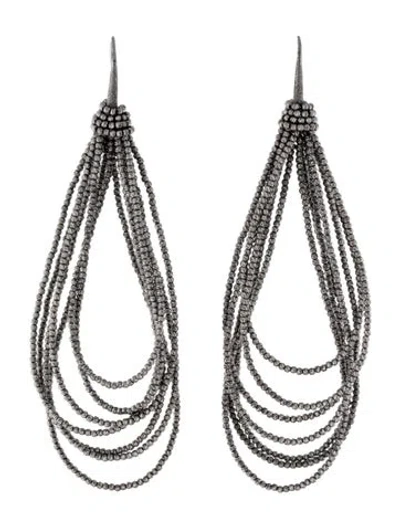 Pre-owned Brunello Cucinelli Beaded Drop Earrings In Multi