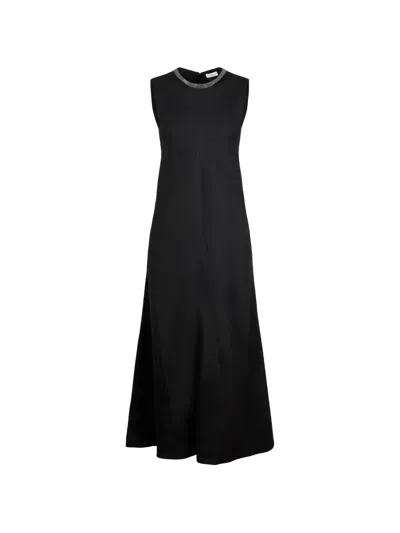 Brunello Cucinelli Beaded-embellished Sleeveless Dress In Animal Print