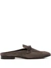 Brunello Cucinelli Beaded-embellished Suede Mules In Brown
