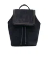 Brunello Cucinelli Beaded Foldover Suede Backpack In Blue