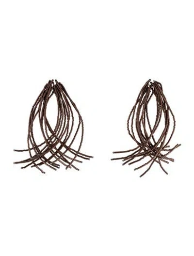 Pre-owned Brunello Cucinelli Beaded Fringe Drop Earrings In Multi