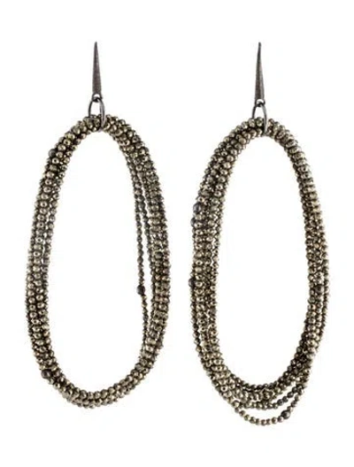 Pre-owned Brunello Cucinelli Beaded Hoop Drop Earrings In Multi
