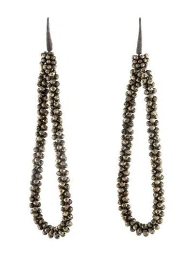 Pre-owned Brunello Cucinelli Beaded Hoop Drop Earrings In Multi