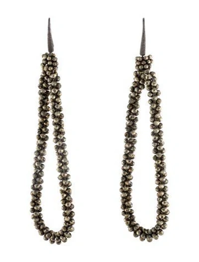Pre-owned Brunello Cucinelli Beaded Hoop Drop Earrings In Multicolor