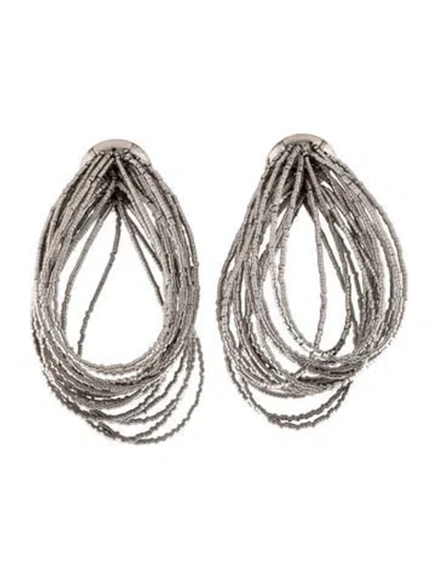 Pre-owned Brunello Cucinelli Beaded Hoop Earrings In Multi