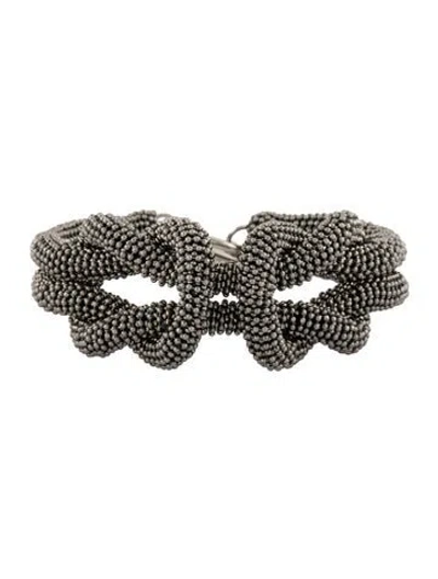 Pre-owned Brunello Cucinelli Beaded Knot Toggle Bracelet, 7" In Multicolor