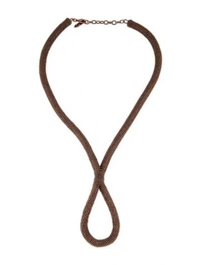 Pre-owned Brunello Cucinelli Beaded Lariat Necklace, 19" In Multi