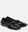 Brunello Cucinelli Beaded Leather Ballet Flats In Black
