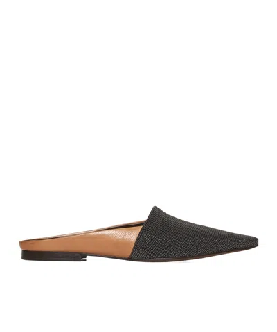 Brunello Cucinelli Beaded Mules In Black