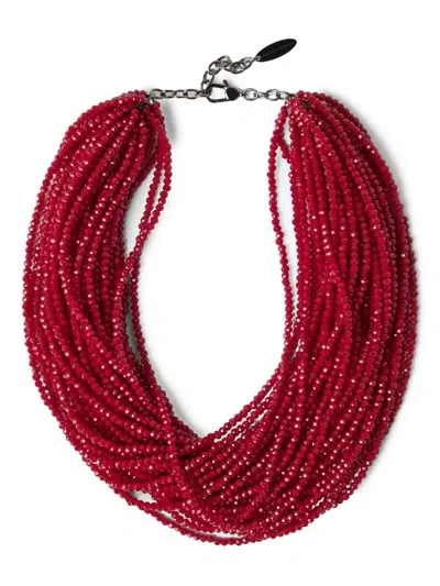 Brunello Cucinelli Beaded Necklace In Red