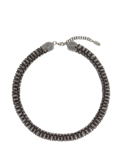Brunello Cucinelli Beaded Necklace In Metallic