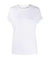 Brunello Cucinelli Stretch Cotton Jersey T-shirt With Precious Faux Layering In White