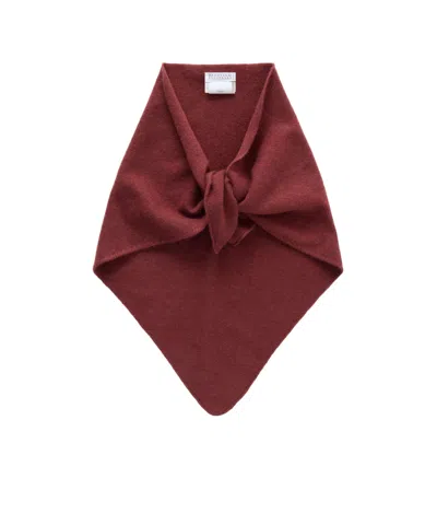 Brunello Cucinelli Bead-embellished Cashmere Scarf In Gray