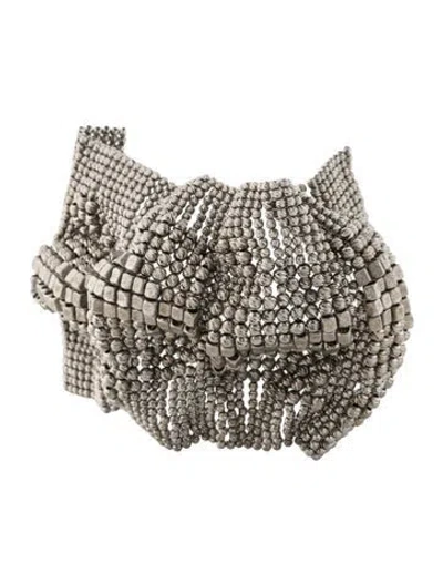 Pre-owned Brunello Cucinelli Beaded Sculptured Link Bracelet, 6.5" In Multi