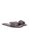 Brunello Cucinelli Beaded Suede Slides In Black