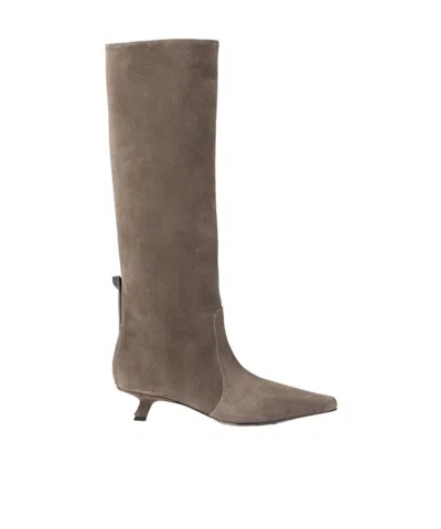BRUNELLO CUCINELLI BEADED THIGH-HIGH BOOTS
