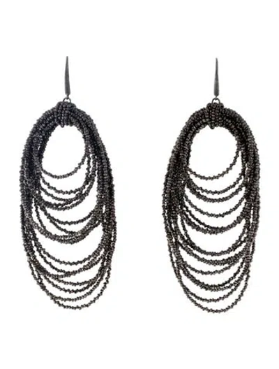 Pre-owned Brunello Cucinelli Beaded Tiered Monili Drop Earrings In Multi