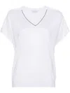 Brunello Cucinelli Stretch Cotton Top In Weiss