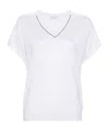 Brunello Cucinelli Stretch Cotton Top In White