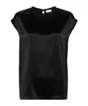 Brunello Cucinelli Beaded-trim Satin Blouse In Black