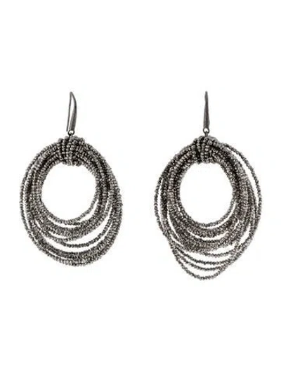 Pre-owned Brunello Cucinelli Beaded Vetro Drop Earrings In Multi